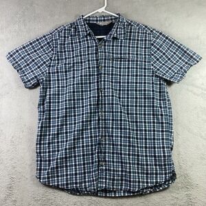 Mountain Warehouse Shirt Adult Medium Blue Plaid Button Up SS Pocket Casual Men